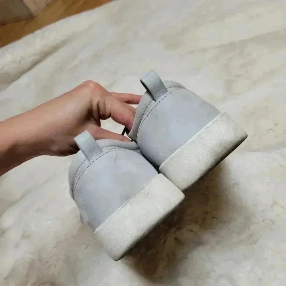Vionic Essence Winny Lace Up Sneakers Size 8 Vapor Blue Grey Leather Comfort - Picture 3 of 7